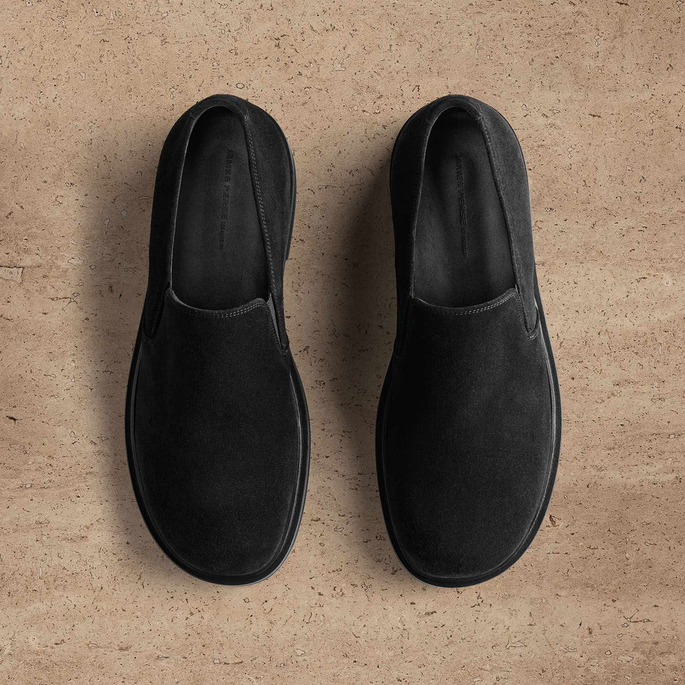 Men's Soft Suede Loafer in Black | James Perse Los Angeles