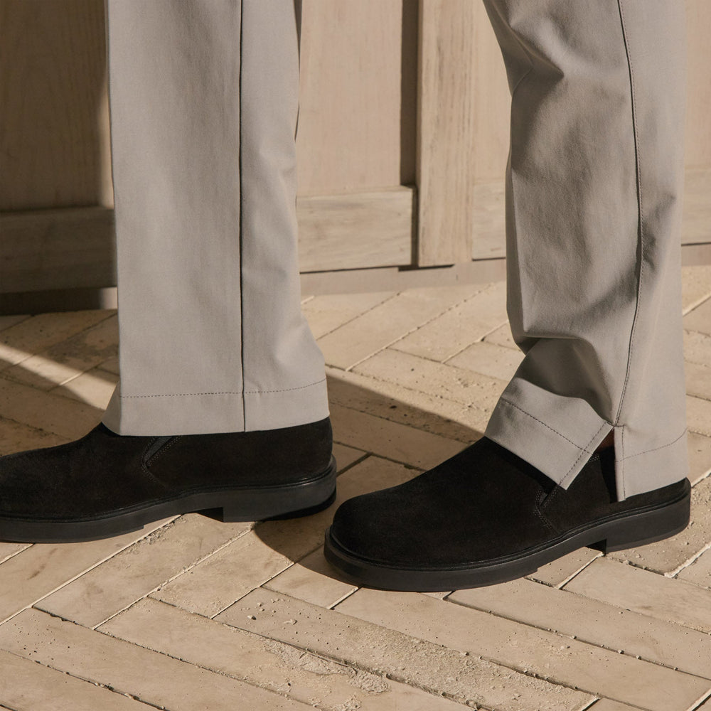 Men's Soft Suede Loafer in Black | James Perse Los Angeles