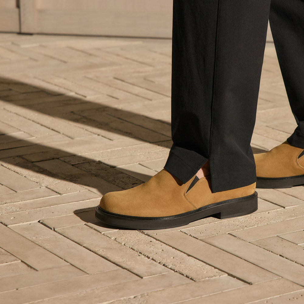 Men's Soft Suede Loafer in Cognac | James Perse Los Angeles