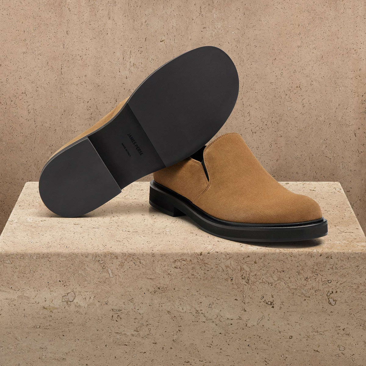 Men's Soft Suede Loafer In Cognac | James Perse Los Angeles