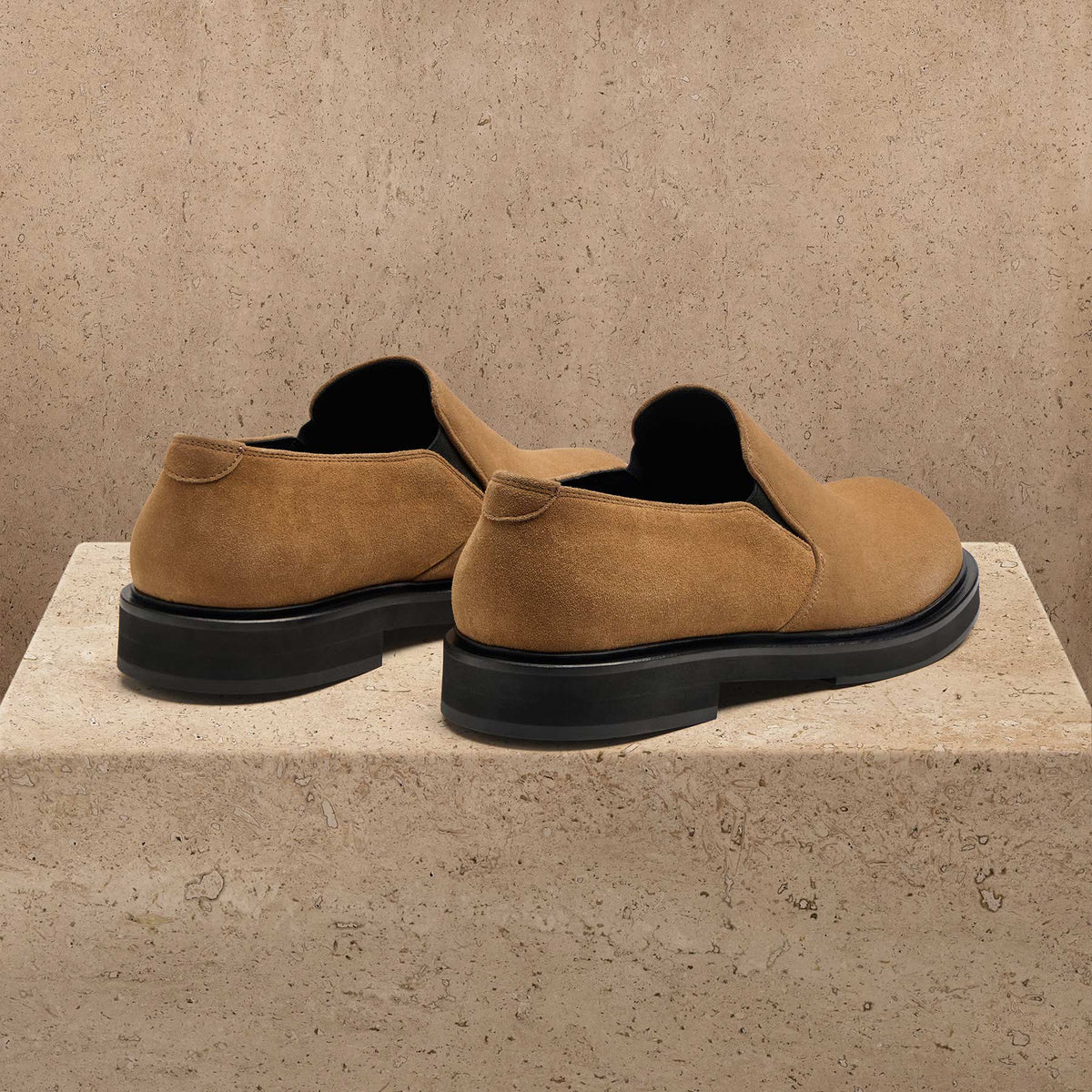 Men's Soft Suede Loafer In Cognac | James Perse Los Angeles