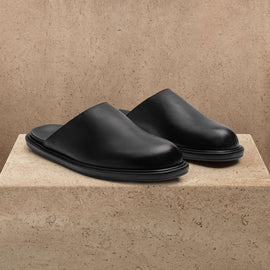 Men's Calf Leather Mule - Black