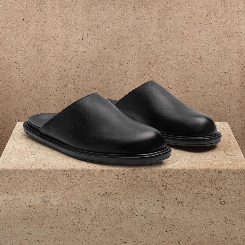 Men's Calf Leather Mule - Black