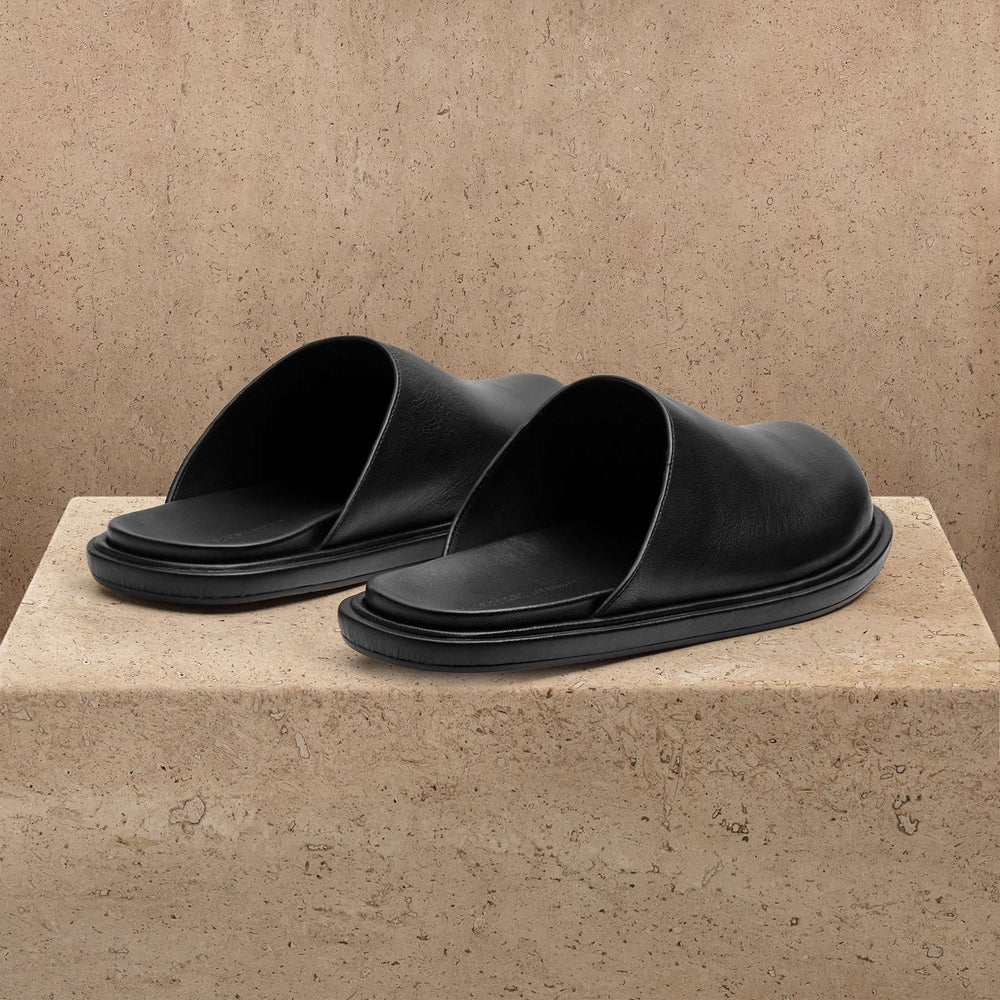 Men's Calf Leather Mule - Black