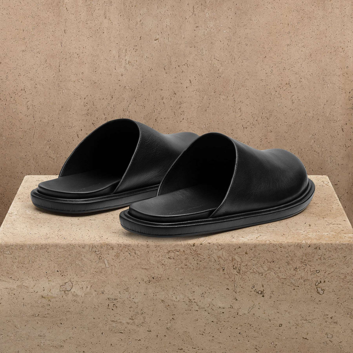 Men's Calf Leather Mule - Black