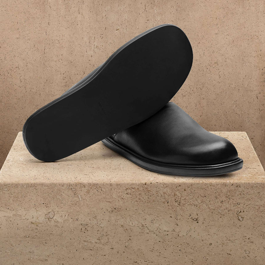 Men's Calf Leather Mule - Black
