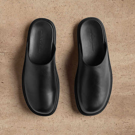 Men's Calf Leather Mule - Black