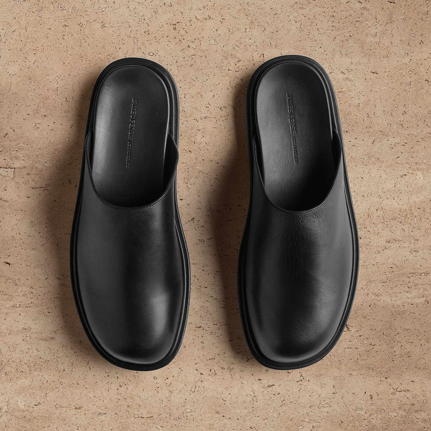 Men's Calf Leather Mule - Black