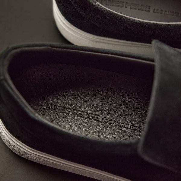 Coastal Suede Slip On in Black | James Perse Los Angeles