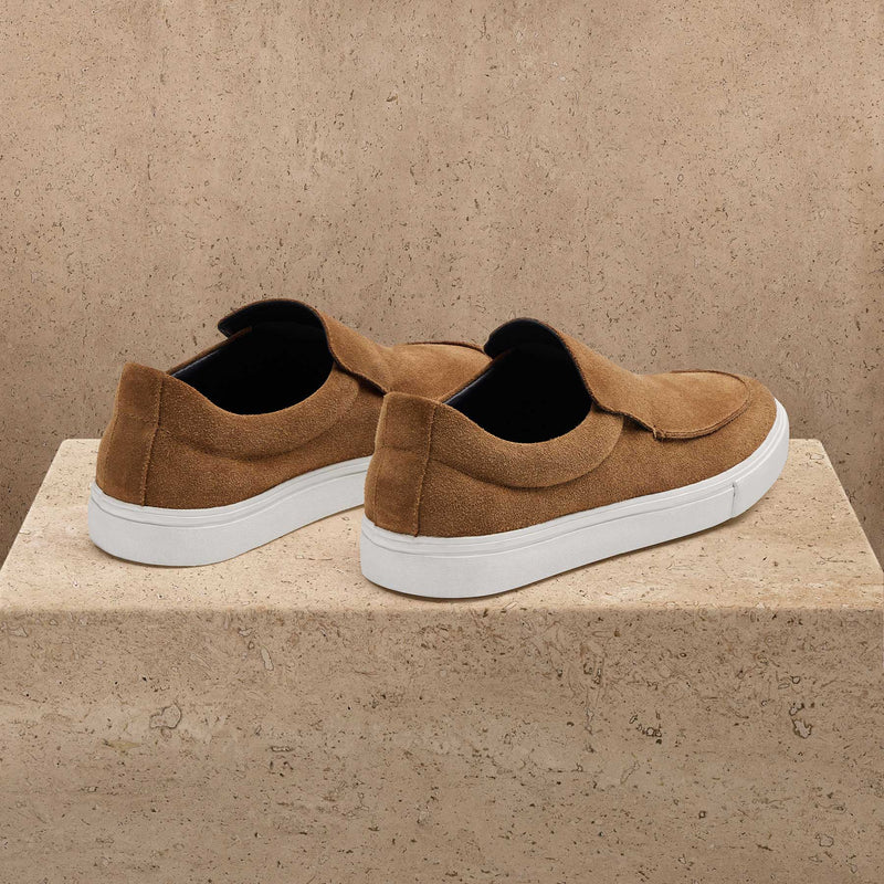 Men's Coastal Suede Slip On in Chestnut | James Perse Los Angeles