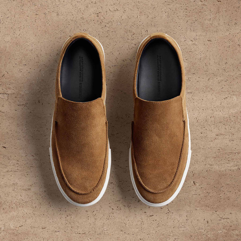 Men's Coastal Suede Slip On in Chestnut | James Perse Los Angeles