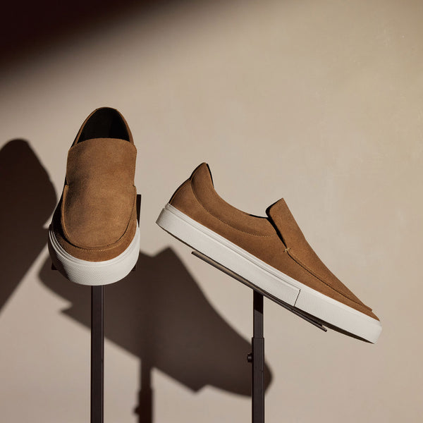 Men's Coastal Suede Slip On in Chestnut | James Perse Los Angeles
