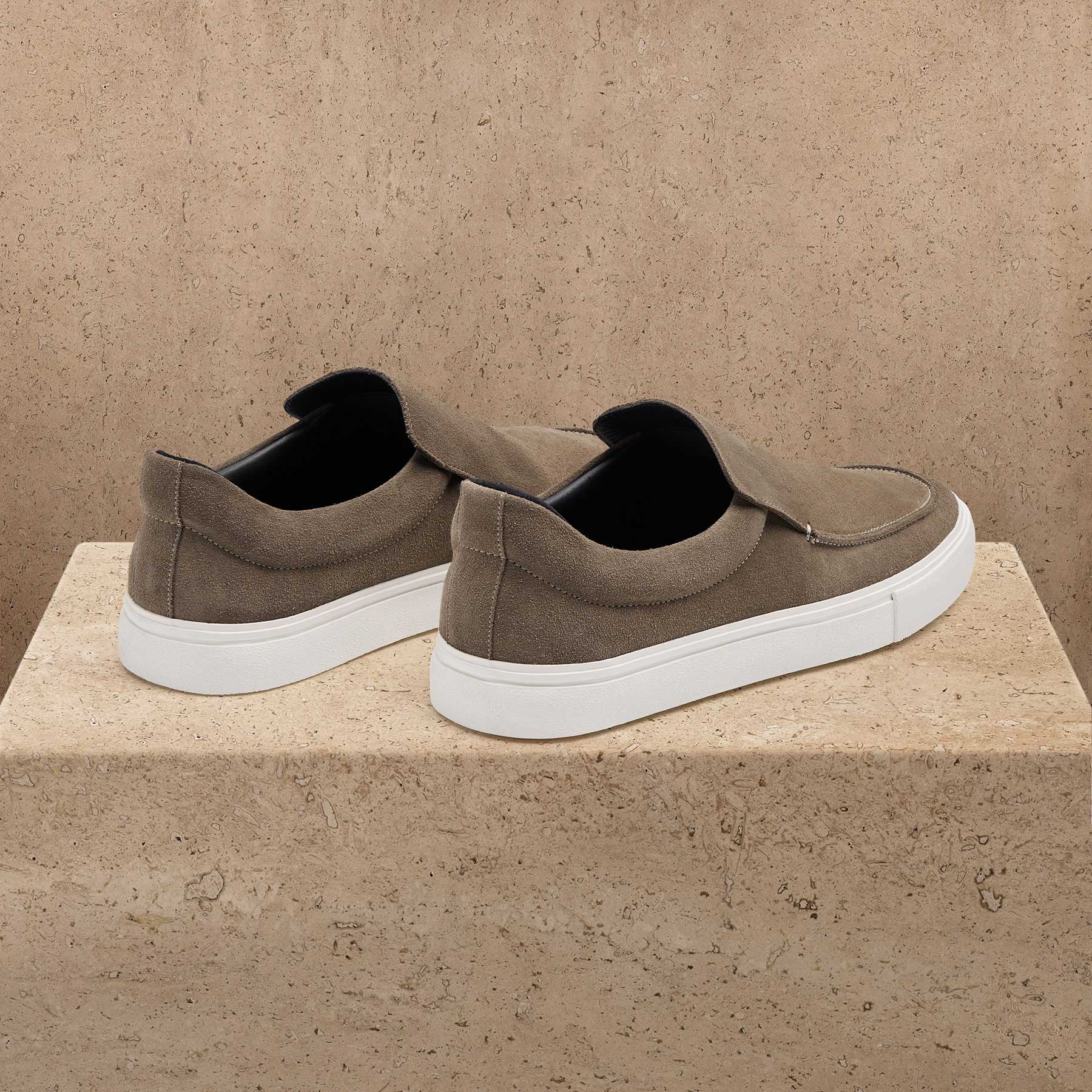 Men's Coastal Suede Slip On - Cement | James Perse Los Angeles