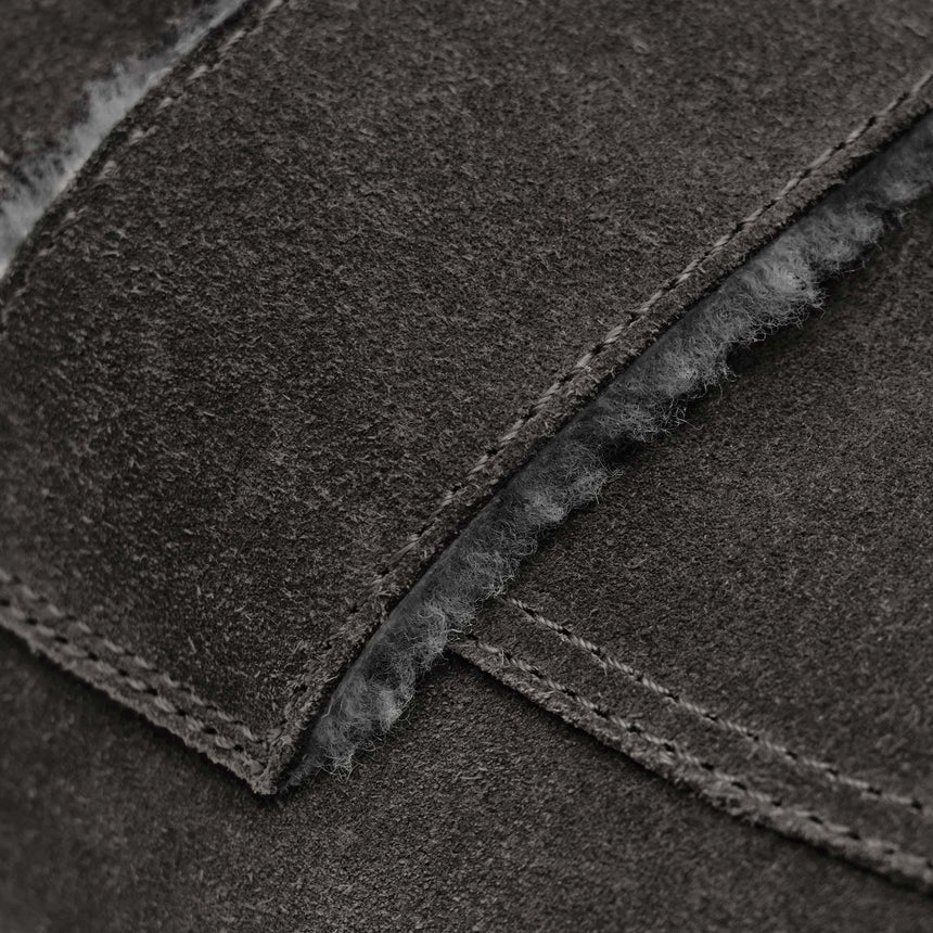 Men's Suede Shearling Lined Loafer - Ash/Heather Grey