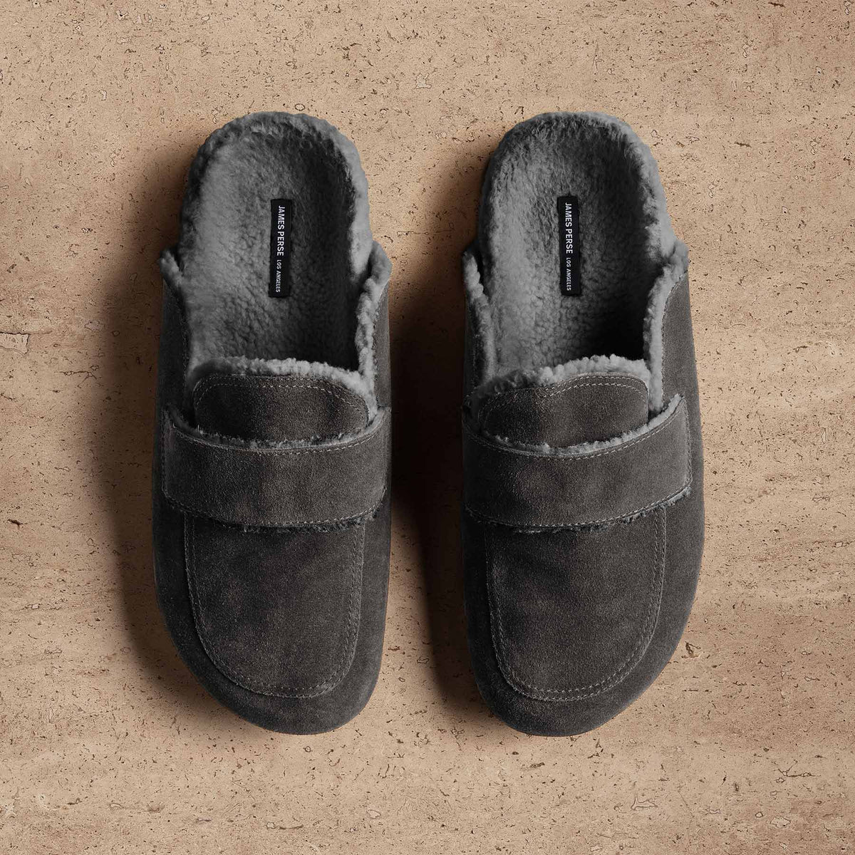 Men's Suede Shearling Lined Loafer - Ash/Heather Grey