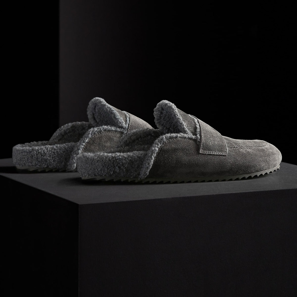 Men's Suede Shearling Lined Loafer in Ash/Heather Grey | James Perse Los Angeles