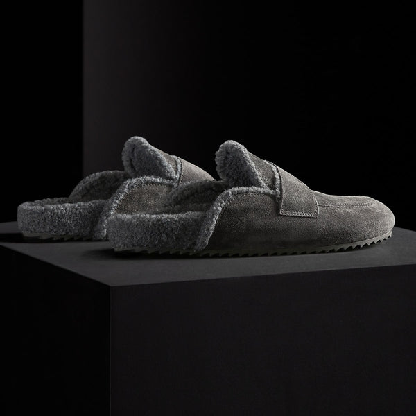 Men's Suede Shearling Lined Loafer in Ash/Heather Grey | James Perse Los Angeles