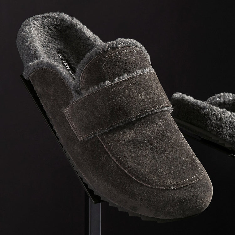 Men's Suede Shearling Lined Loafer in Ash/Heather Grey | James Perse Los Angeles