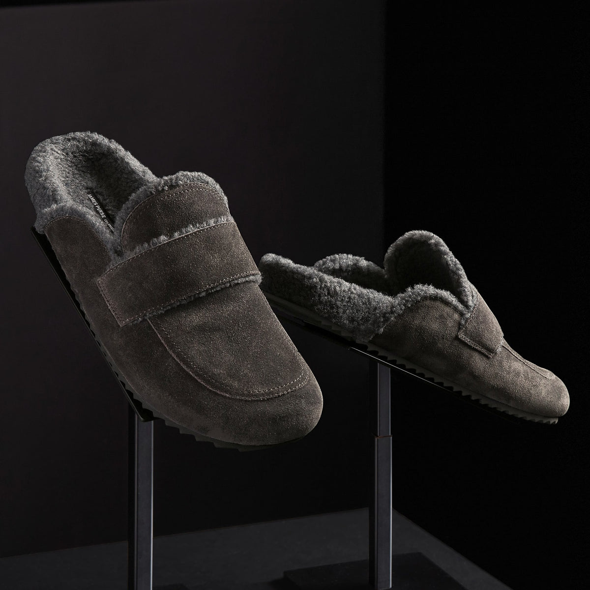 Men's Suede Shearling Lined Loafer in Ash/Heather Grey | James Perse Los Angeles
