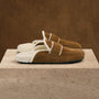 Men's Suede Shearling Lined Loafer in Tabacco/Ivory | James Perse Los Angeles