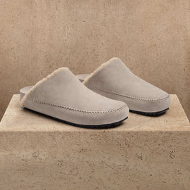 Men's Suede Shearling Clog in Earth | James Perse Los Angeles