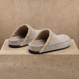 Men's Suede Shearling Clog in Earth | James Perse Los Angeles