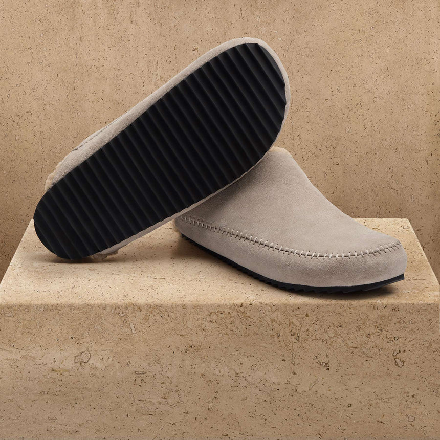 Men's Suede Shearling Clog in Earth | James Perse Los Angeles