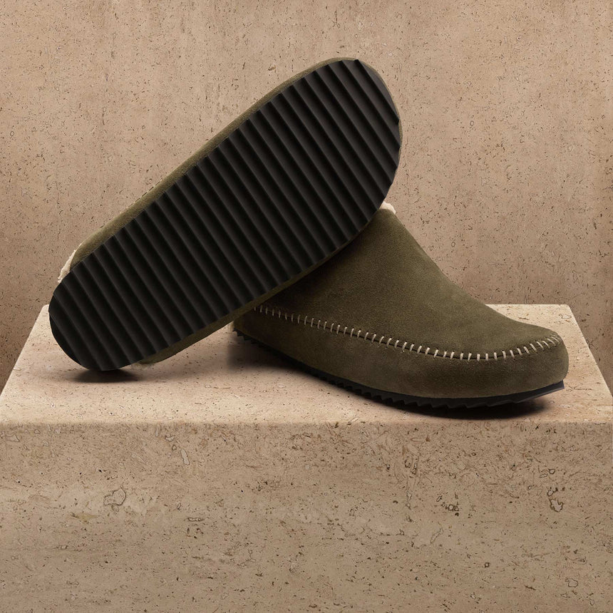Men's Suede Shearling Clog in Musk | James Perse Los Angeles