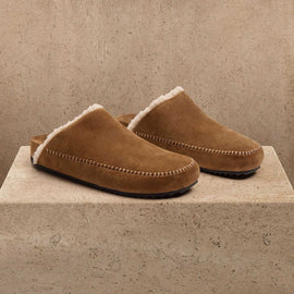 Men's Suede Shearling Clog in Tabacco | James Perse Los Angeles