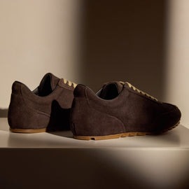 Women's Suede Low Running Sneaker in Cafe | James Perse Los Angeles