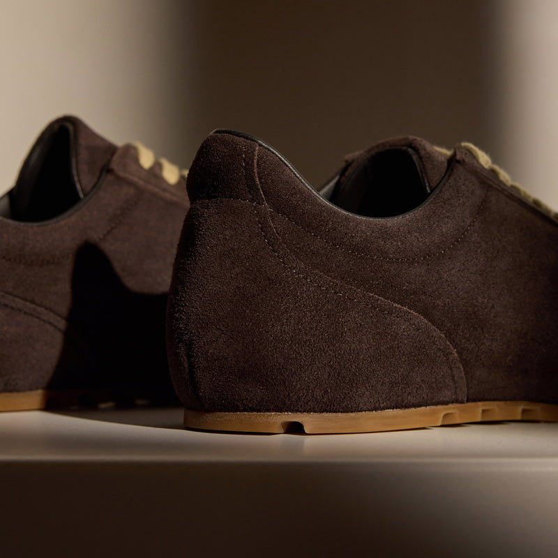 Women's Suede Low Running Sneaker in Cafe | James Perse Los Angeles