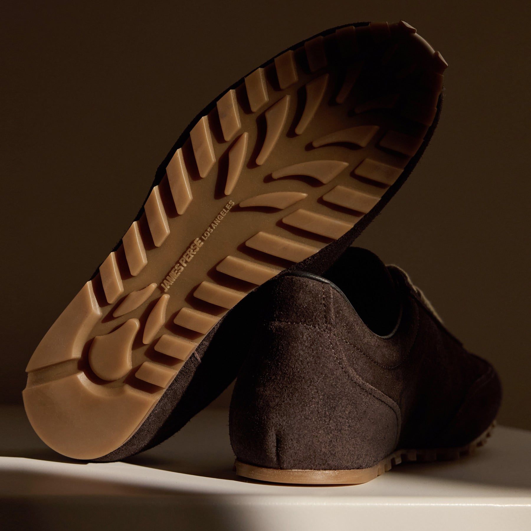 Women's Suede Low Running Sneaker in Cafe | James Perse Los Angeles