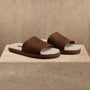 Women's Shearling Suede Slide In Acero/Natural | James Perse Los Angeles