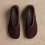 Women's Binded Suede Ballet Flat In Deep Burgundy/Wine | James Perse Los Angeles