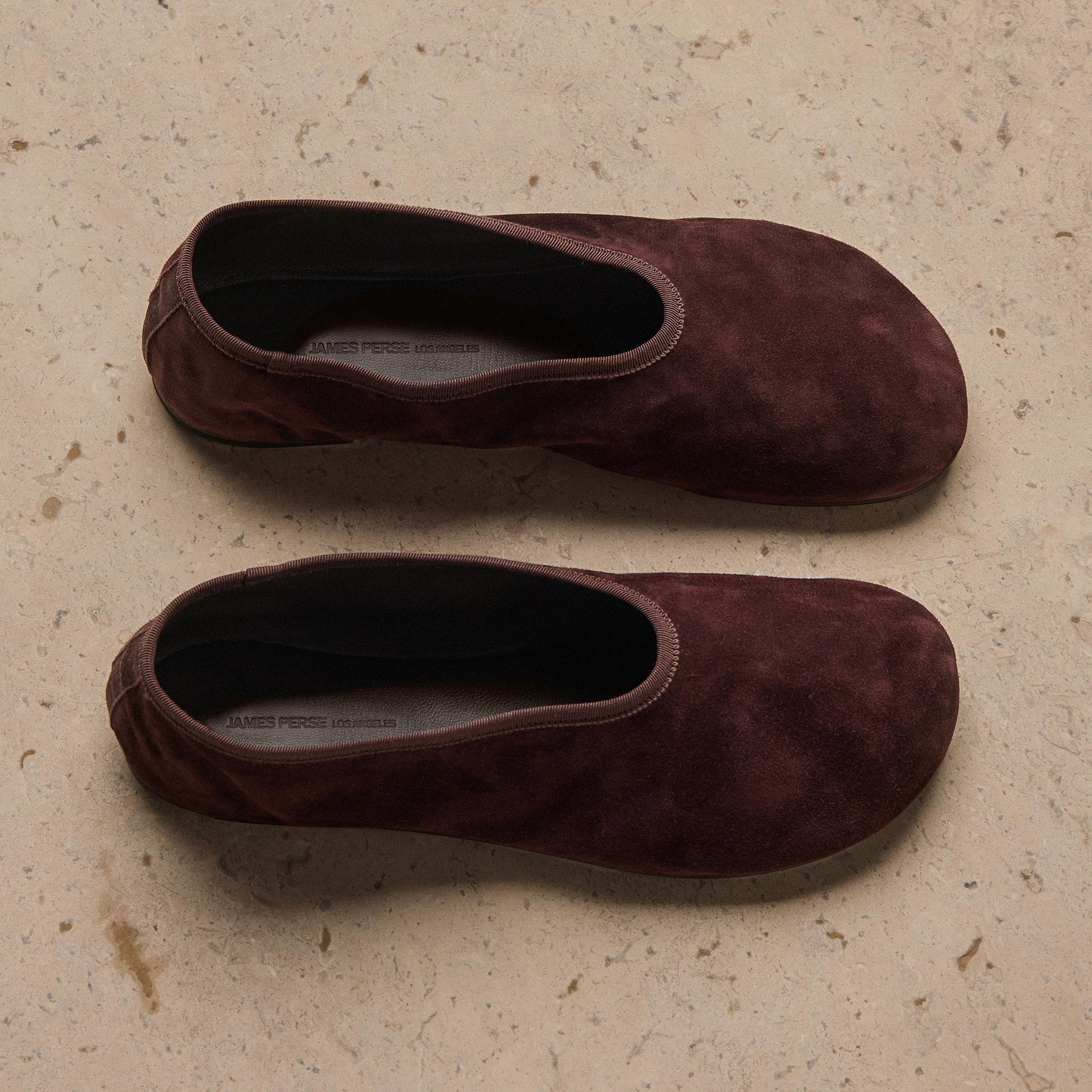 Women's Binded Suede Ballet Flat In Deep Burgundy/Wine | James Perse Los Angeles
