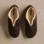 Women's Shearling Lined Suede Babouche in Acero/Natural | James Perse Los Angeles