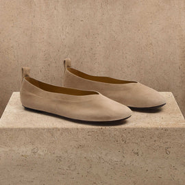 Women's Suede V Ballet Flat In Natural | James Perse Los Angeles