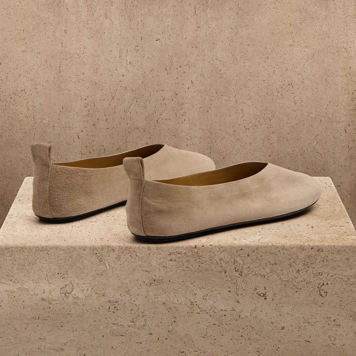 Women's Suede V Ballet Flat In Natural | James Perse Los Angeles