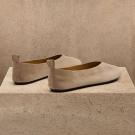 Women's Suede V Ballet Flat In Natural | James Perse Los Angeles