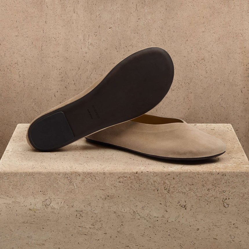 Women's Suede V Ballet Flat In Natural | James Perse Los Angeles