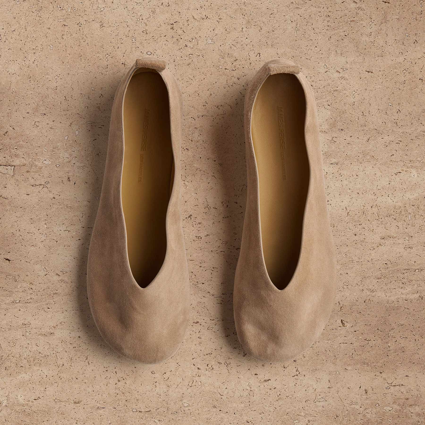 Women's Suede V Ballet Flat In Natural | James Perse Los Angeles