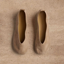 Women's Suede V Ballet Flat In Natural | James Perse Los Angeles