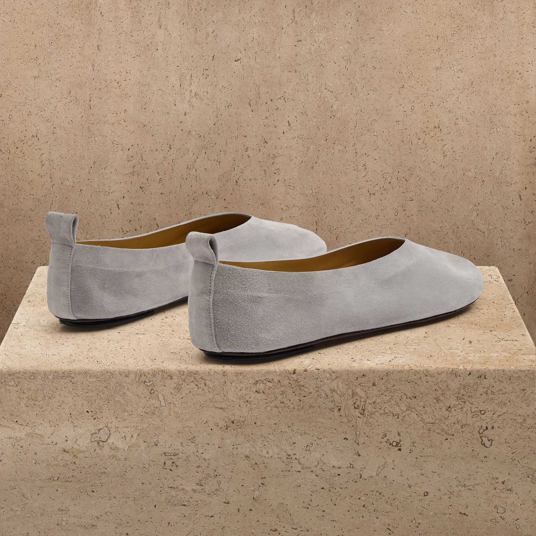 Women's Suede V Ballet Flat in Powder | James Perse Los Angeles