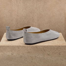 Women's Suede V Ballet Flat in Powder | James Perse Los Angeles