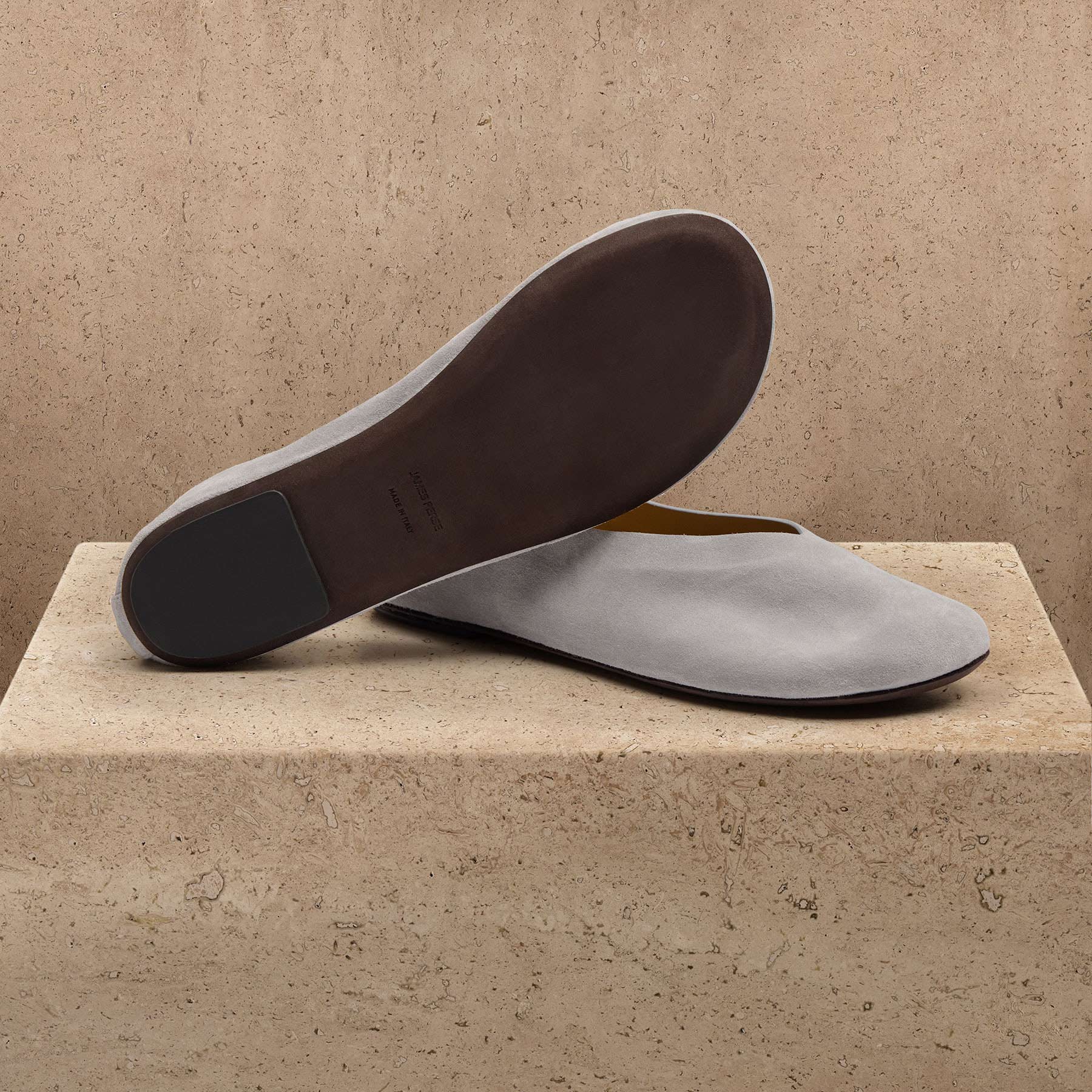 Women's Suede V Ballet Flat in Powder | James Perse Los Angeles