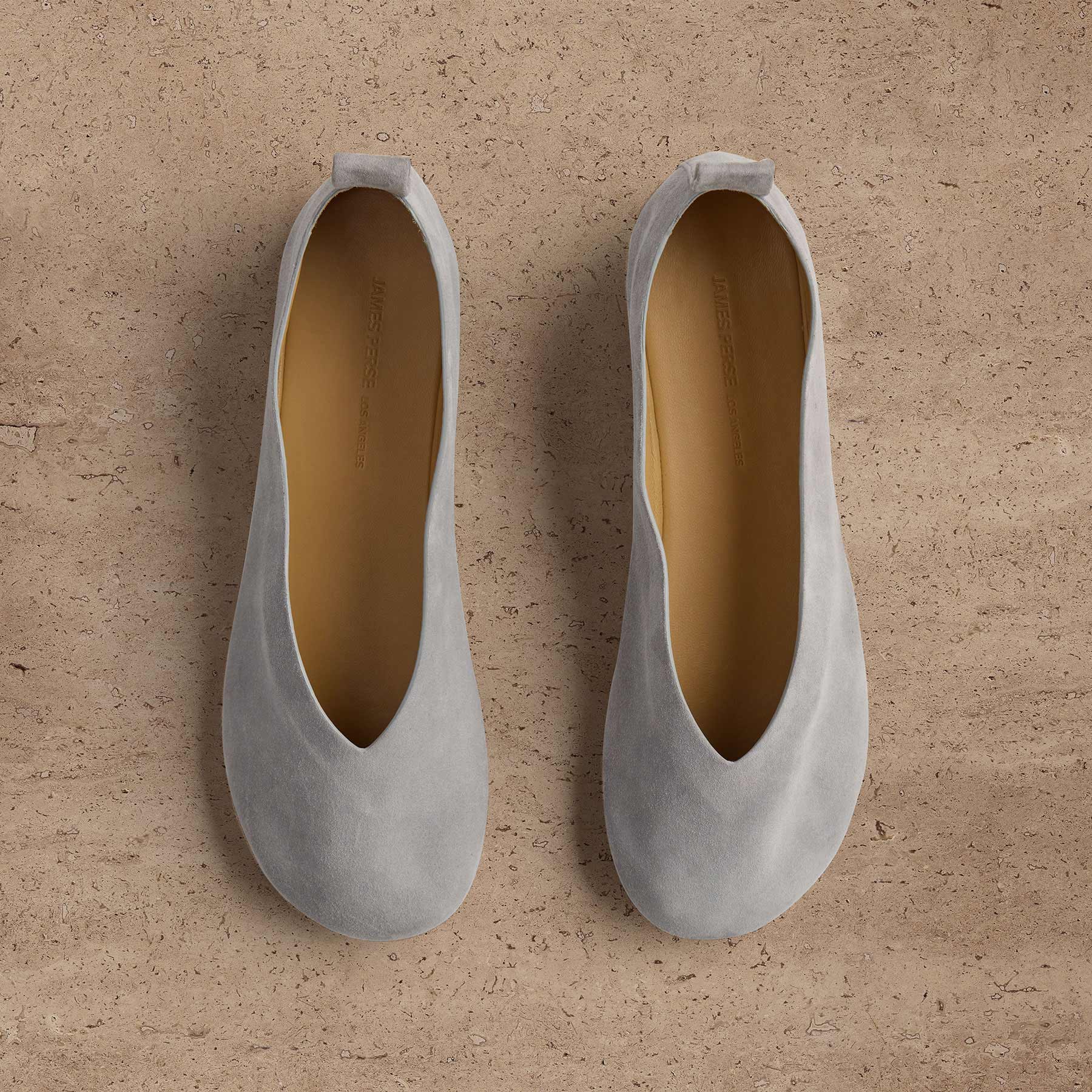Women's Suede V Ballet Flat in Powder | James Perse Los Angeles