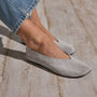 Women's Suede V Ballet Flat in Powder | James Perse Los Angeles