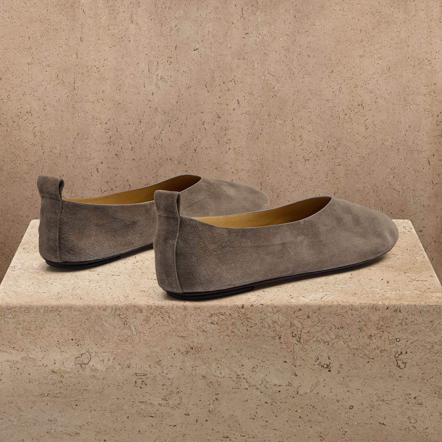 Women's Suede V Ballet Flat in Taupe Grey | James Perse Los Angeles