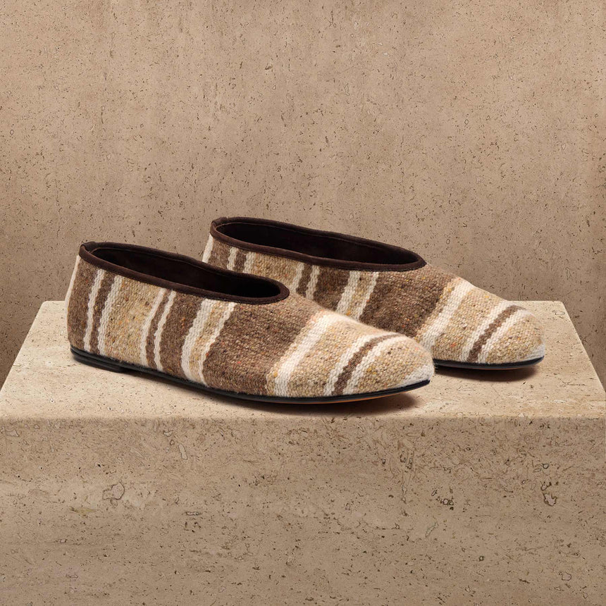 Women's Baja Stripe Flat In Beige Multi Stripe | James Perse Los Angeles