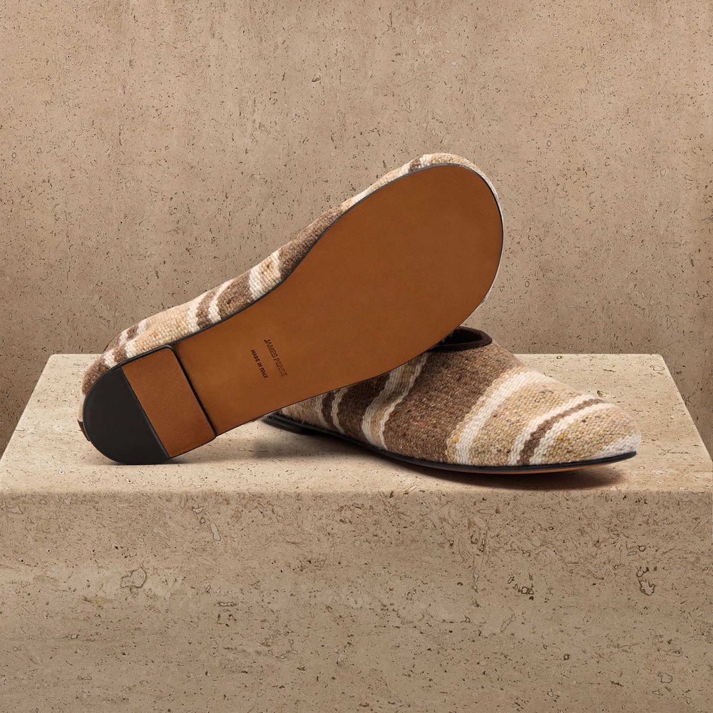 Women's Baja Stripe Flat In Beige Multi Stripe | James Perse Los Angeles